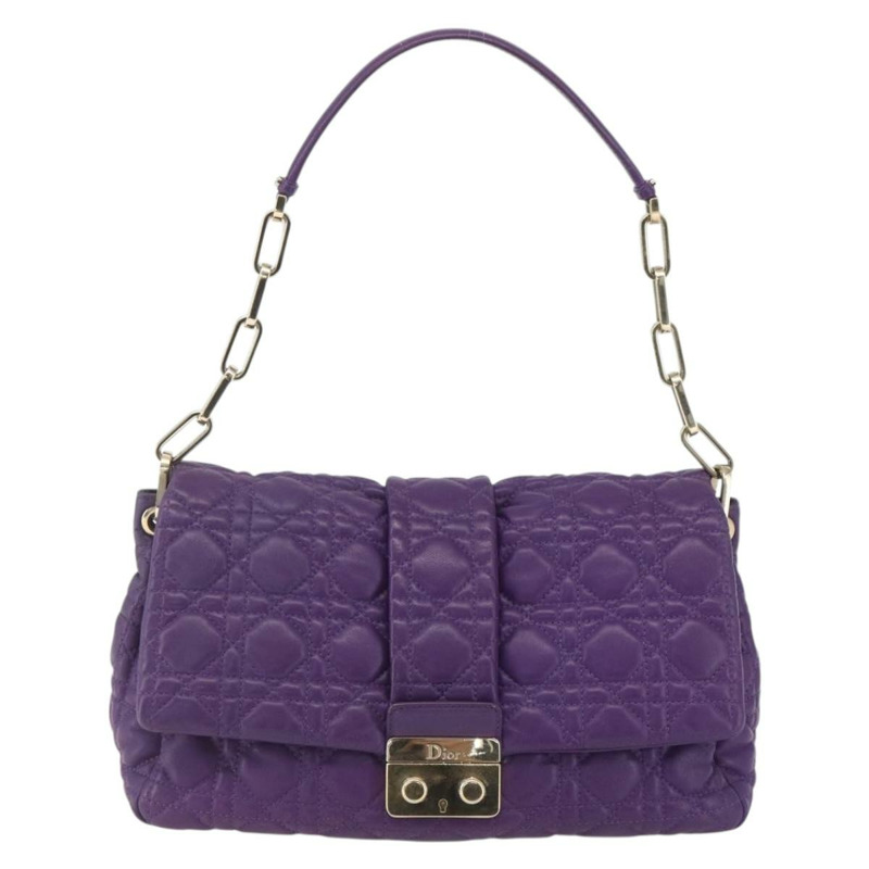 【日本直送】Christian Dior Miss Dior 鏈條肩背包 皮革 藍色 金色 Auth mr1834V-12