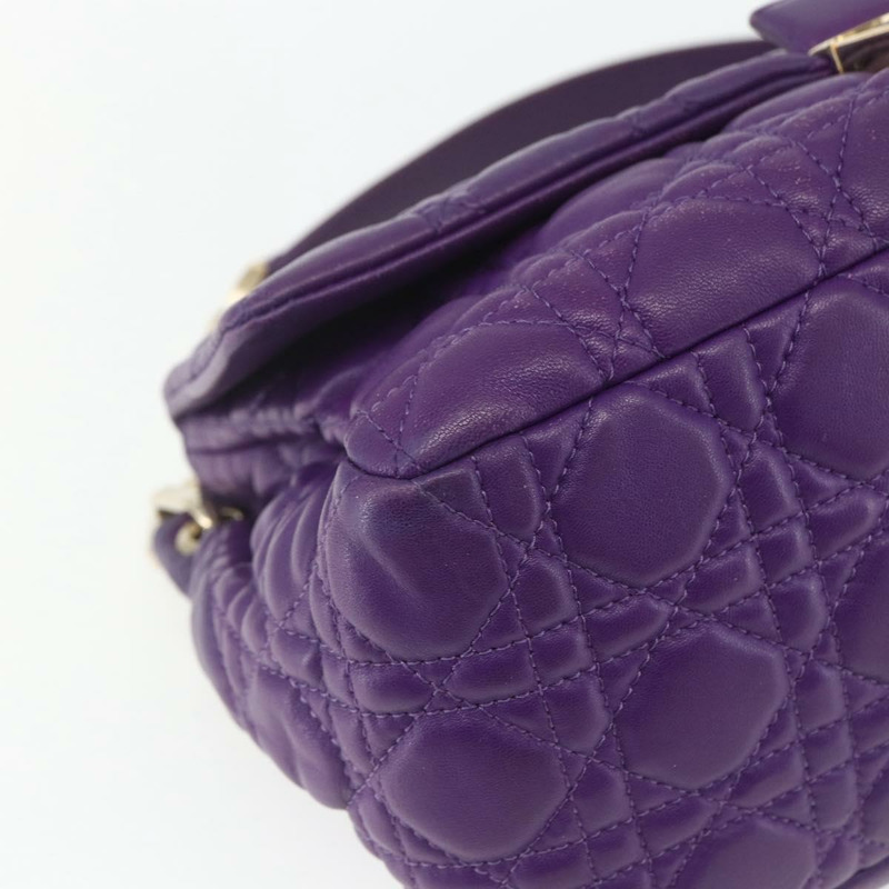 【日本直送】Christian Dior Miss Dior 鏈條肩背包 皮革 藍色 金色 Auth mr1834V-13