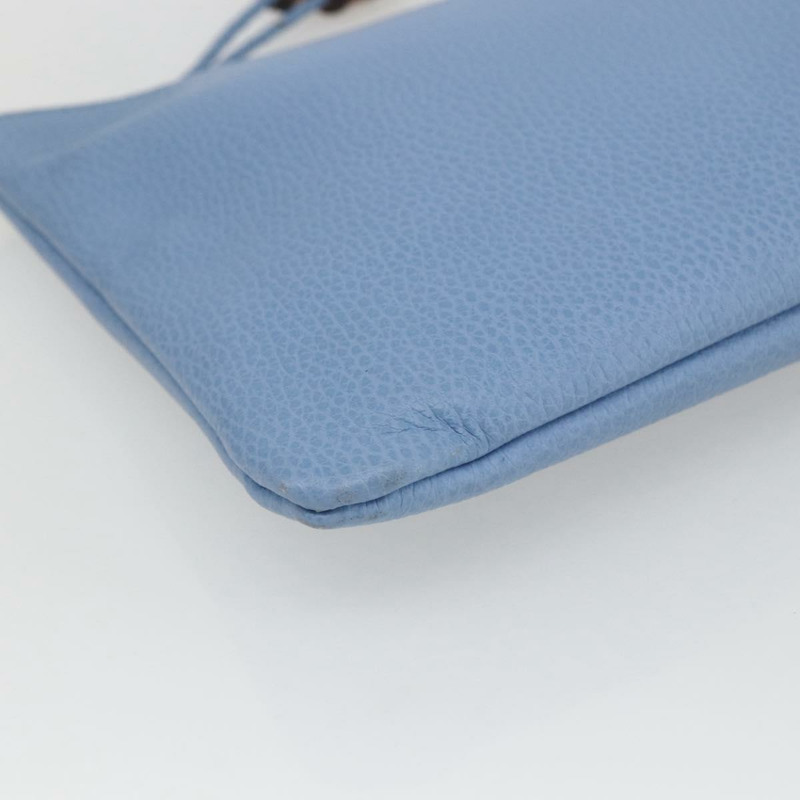 【日本直送】GUCCI 淺藍色金色皮革手拿包 376858 正品 157541V-13