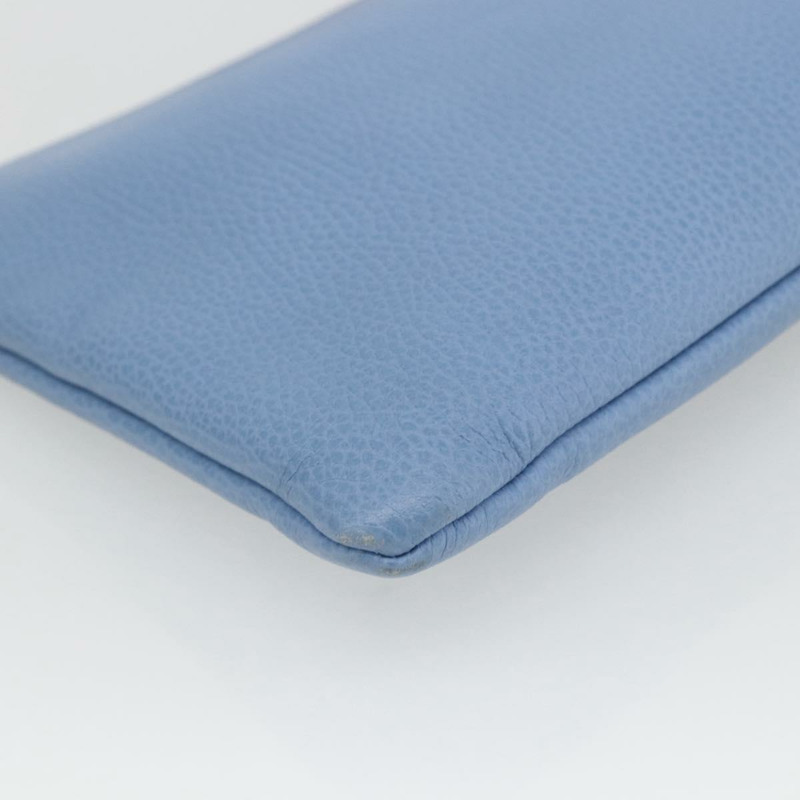 【日本直送】GUCCI 淺藍色金色皮革手拿包 376858 正品 157541V-15