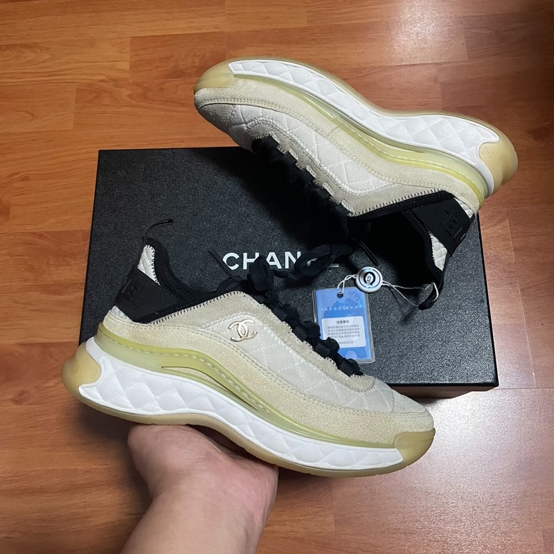 Chanel香奈兒雙C徽標 低幫休閒鞋 女款 白色 36碼-8