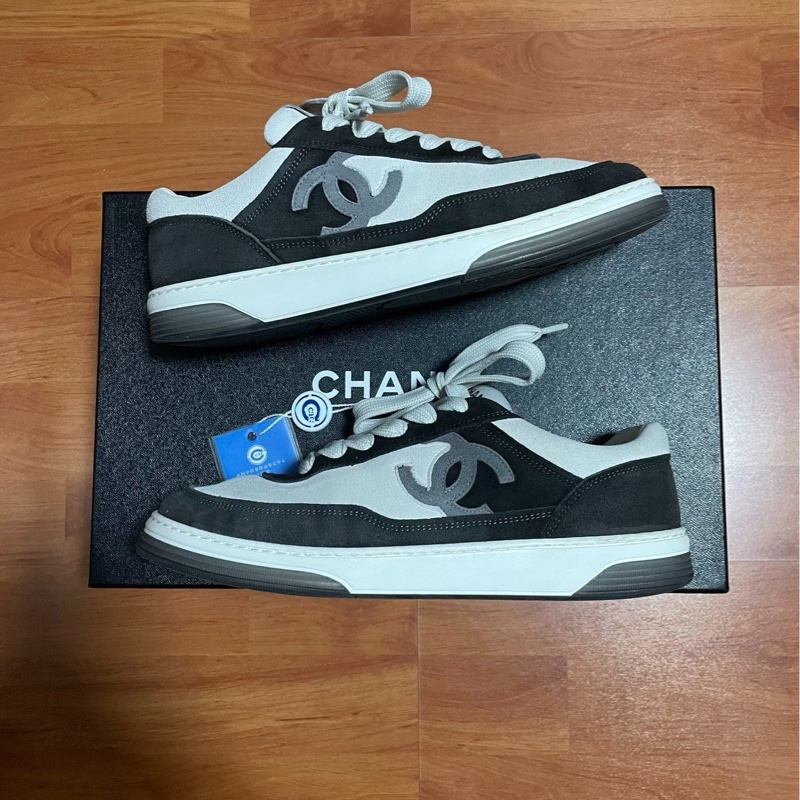 Chanel正品香奈兒雙c徽標黑白熊貓板鞋 黑白 37.5 碼-0