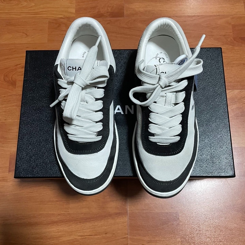 Chanel正品香奈兒雙c徽標黑白熊貓板鞋 黑白 37.5 碼-2