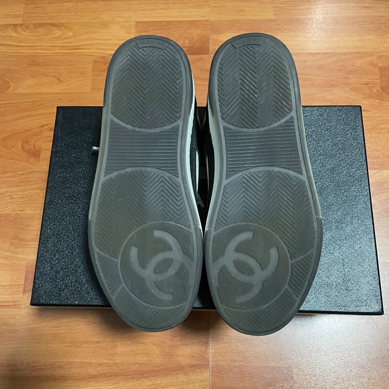 Chanel正品香奈兒雙c徽標黑白熊貓板鞋 黑白 37.5 碼-8