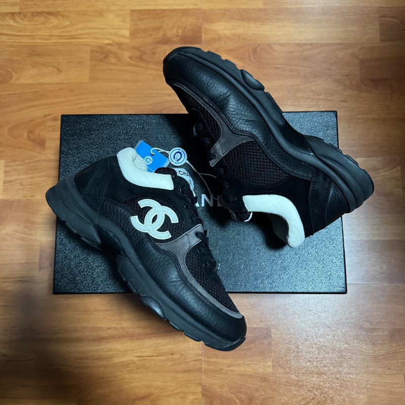 Chanel正品熊貓鞋香奈兒低幫徽標運動鞋 女款 黑白37碼-7
