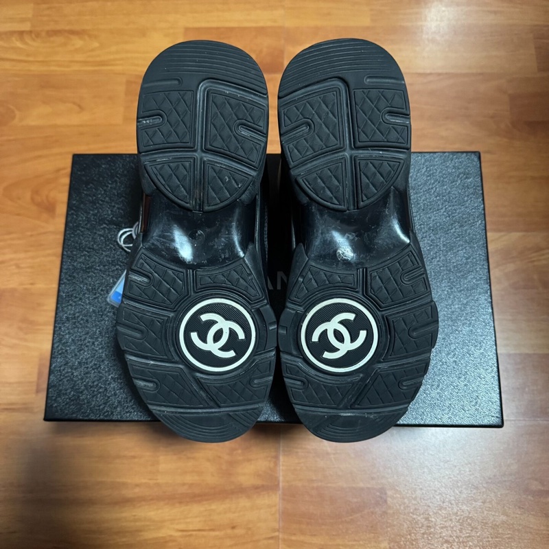 Chanel正品熊貓鞋香奈兒低幫徽標運動鞋 女款 黑白37碼-8