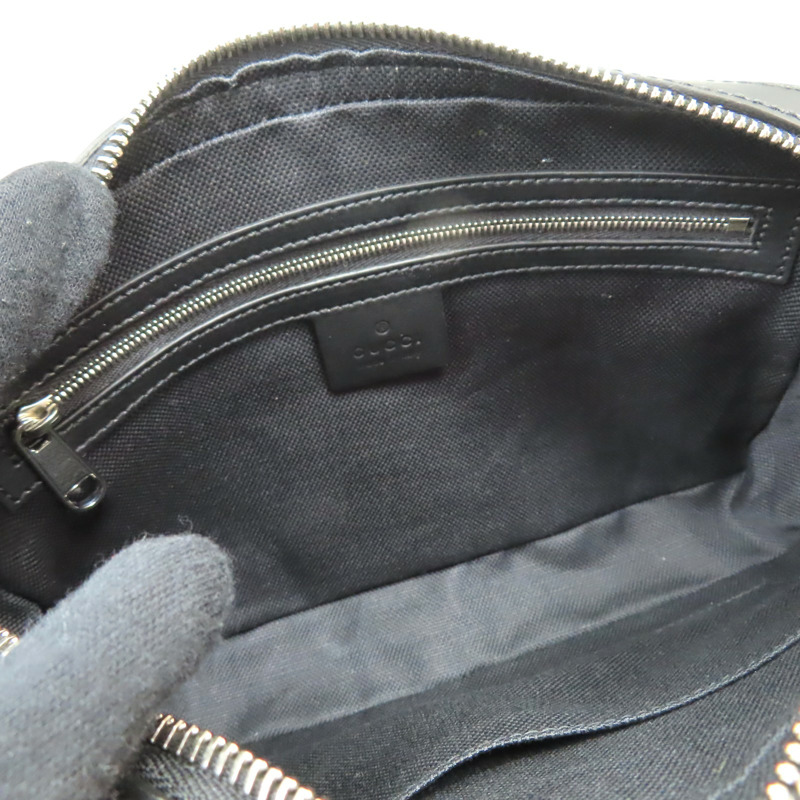 黑色 GG Supreme帆布 手拿包【GUCCI 古馳】 495562-4
