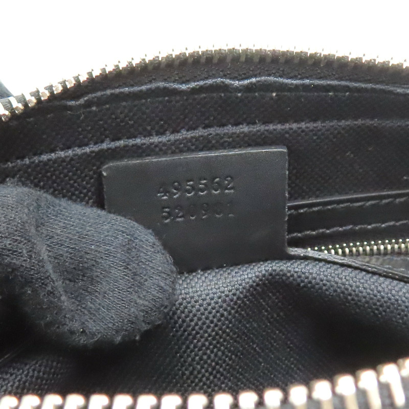 黑色 GG Supreme帆布 手拿包【GUCCI 古馳】 495562-10