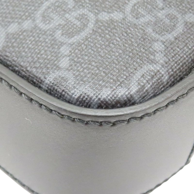 黑色 GG Supreme帆布 手拿包【GUCCI 古馳】 495562-15