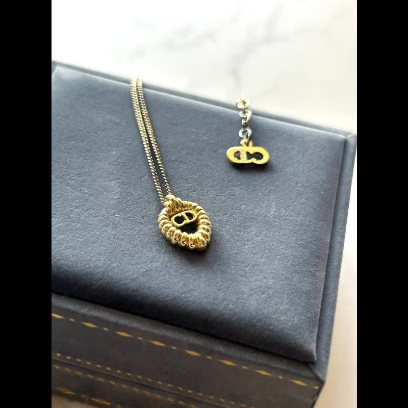 【LA LUNE】中古Dior 金色浮雕水滴復古頸鏈 項鏈 首飾飾品 二手 古董 禮物-2