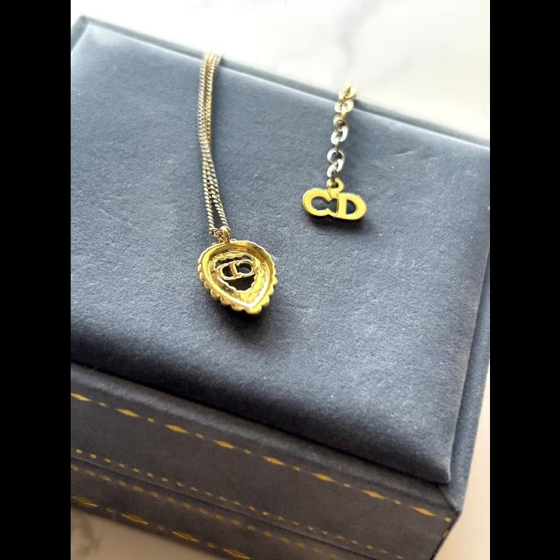 【LA LUNE】中古Dior 金色浮雕水滴復古頸鏈 項鏈 首飾飾品 二手 古董 禮物-4