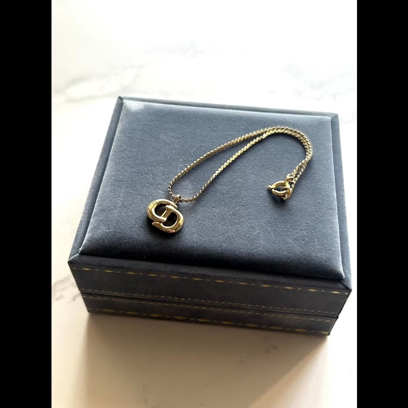 【LA LUNE】中古Dior 金色logo復古手鏈 手鐲 首飾飾品 禮物 二手 古董配件-5