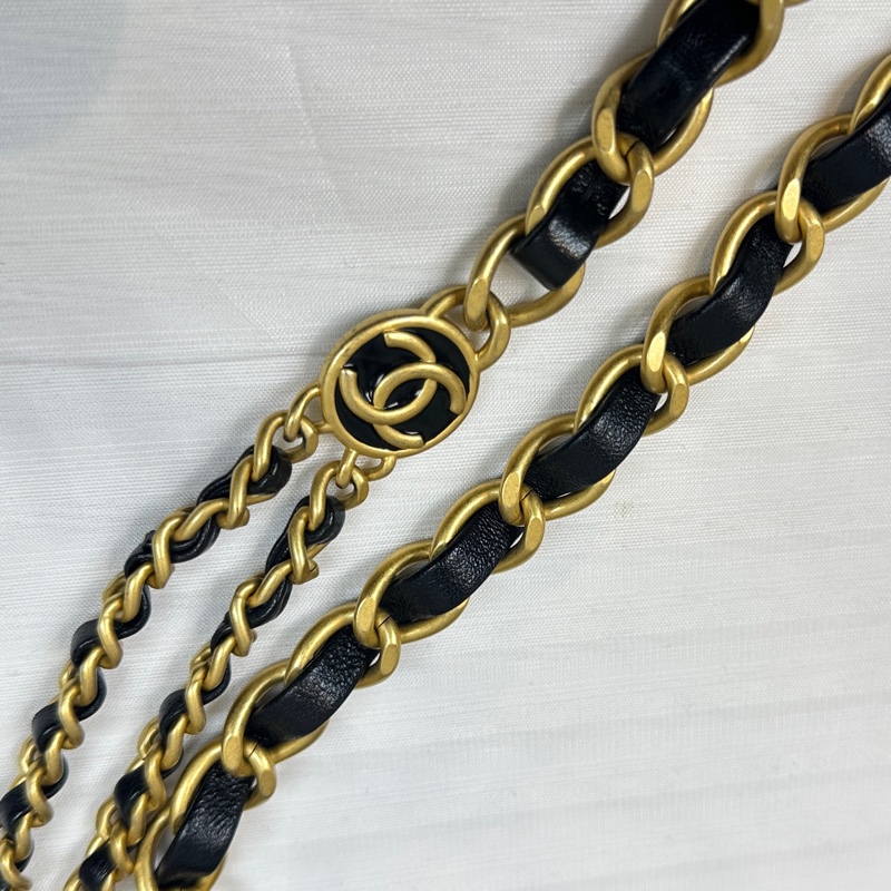 香奈兒/Chanel WOC 金扣黑色羊皮鏈條單肩斜背包20x5x13cm-6