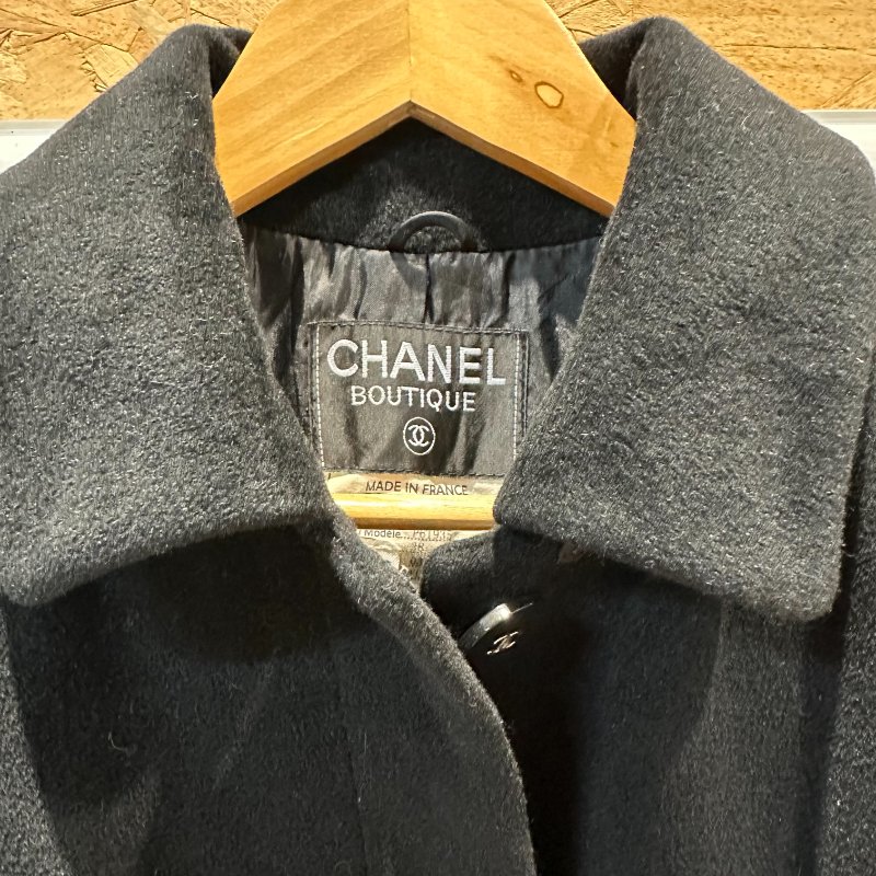 【美收精品】CHANEL黑色絨布大衣 4-782-9