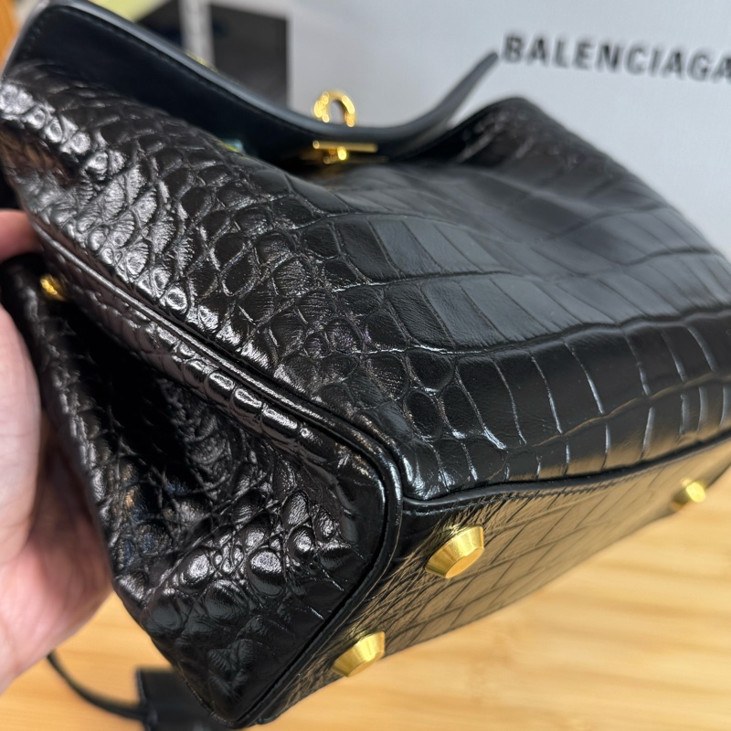 Balenciaga Rodeo 鱷魚壓紋小號 🩶🖤-3