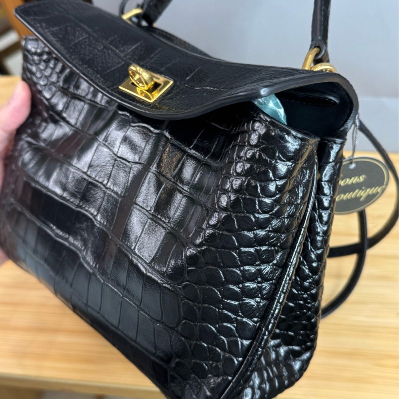 Balenciaga Rodeo 鱷魚壓紋小號 🩶🖤-4