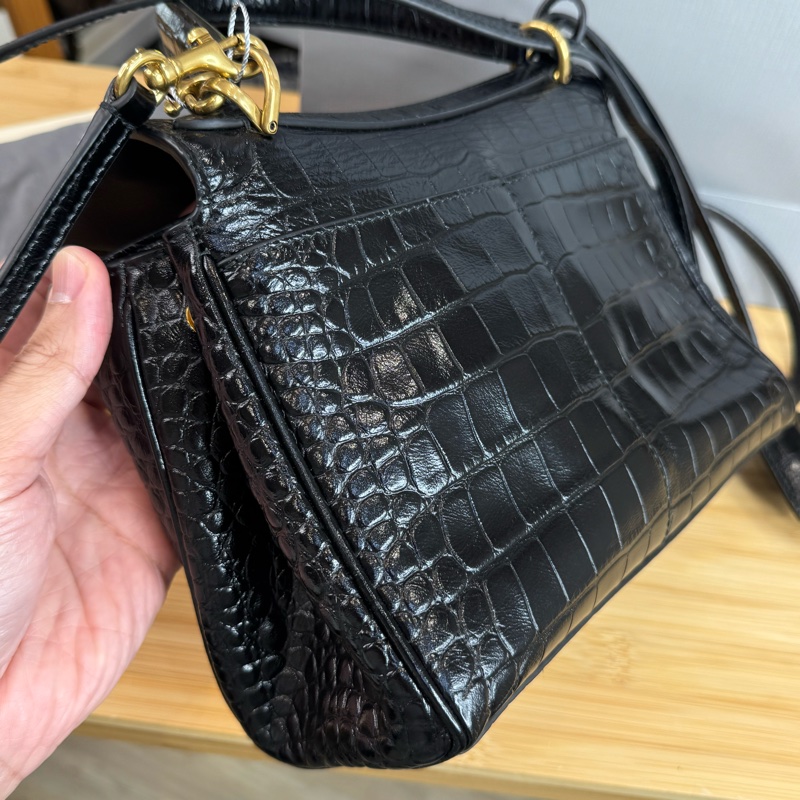 Balenciaga Rodeo 鱷魚壓紋小號 🩶🖤-9