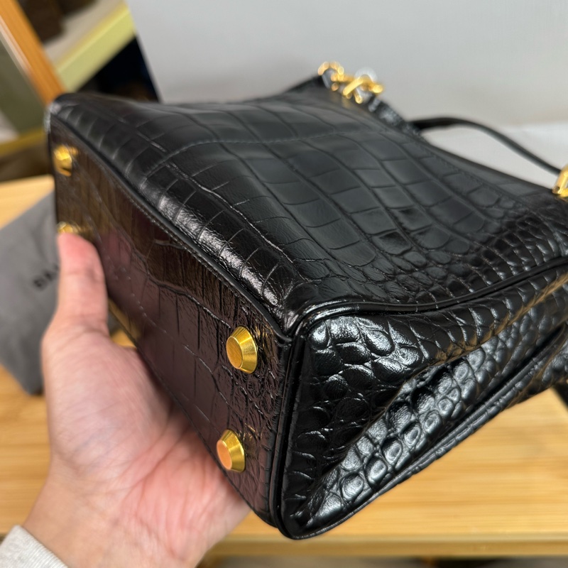 Balenciaga Rodeo 鱷魚壓紋小號 🩶🖤-12