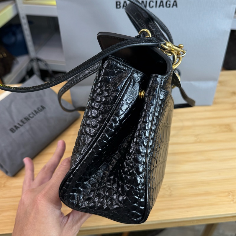 Balenciaga Rodeo 鱷魚壓紋小號 🩶🖤-13