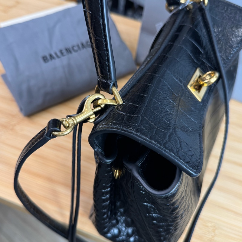 Balenciaga Rodeo 鱷魚壓紋小號 🩶🖤-15