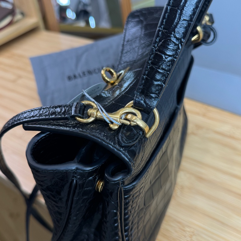 Balenciaga Rodeo 鱷魚壓紋小號 🩶🖤-16