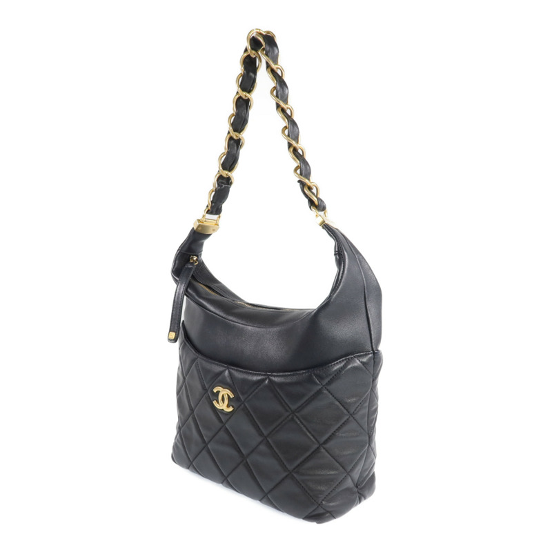 CHANEL 牛皮皮革Chain Shoulder Bag金扣鏈帶肩背袋-1