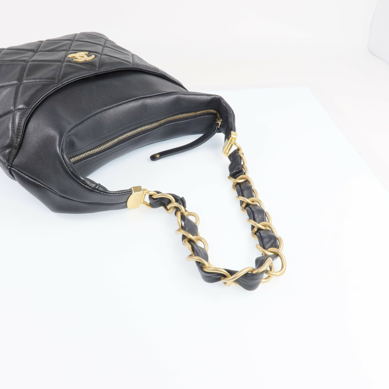 CHANEL 牛皮皮革Chain Shoulder Bag金扣鏈帶肩背袋-7