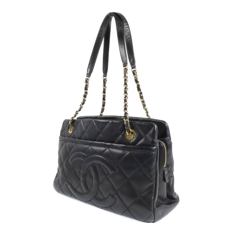 CHANEL 牛皮皮革Tote Bag金扣手挽袋-1