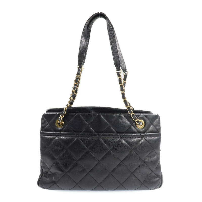 CHANEL 牛皮皮革Tote Bag金扣手挽袋-2