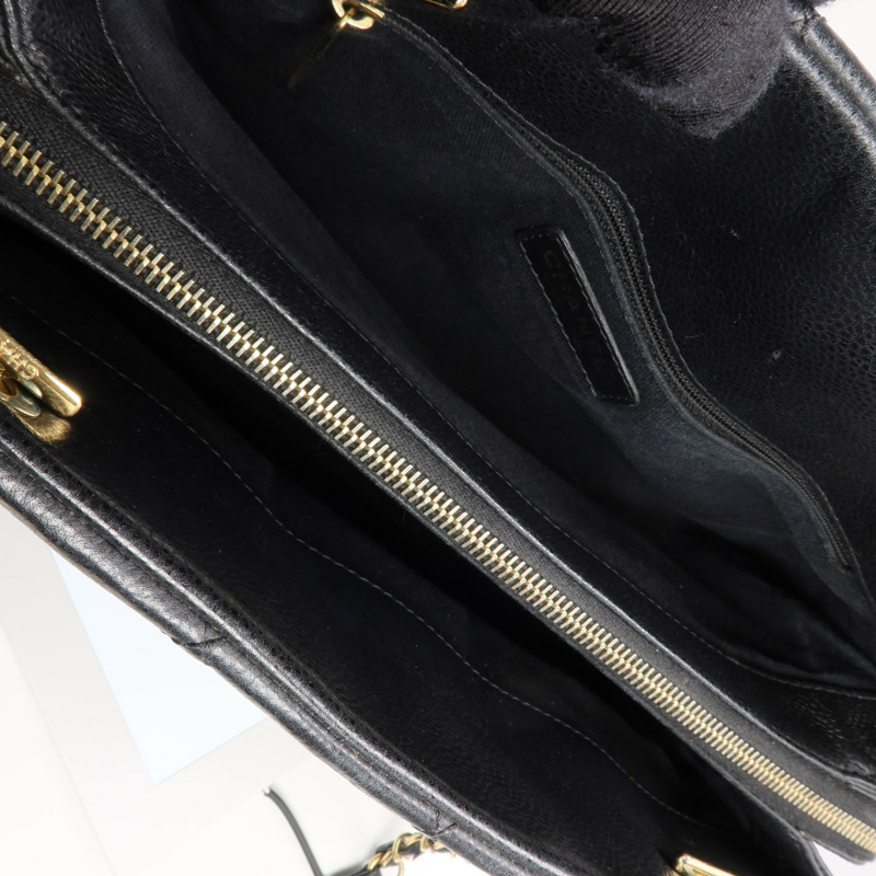 CHANEL 牛皮皮革Tote Bag金扣手挽袋-4