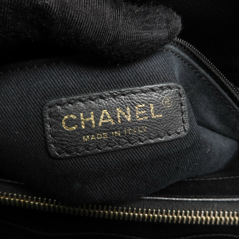 CHANEL 牛皮皮革Tote Bag金扣手挽袋-5