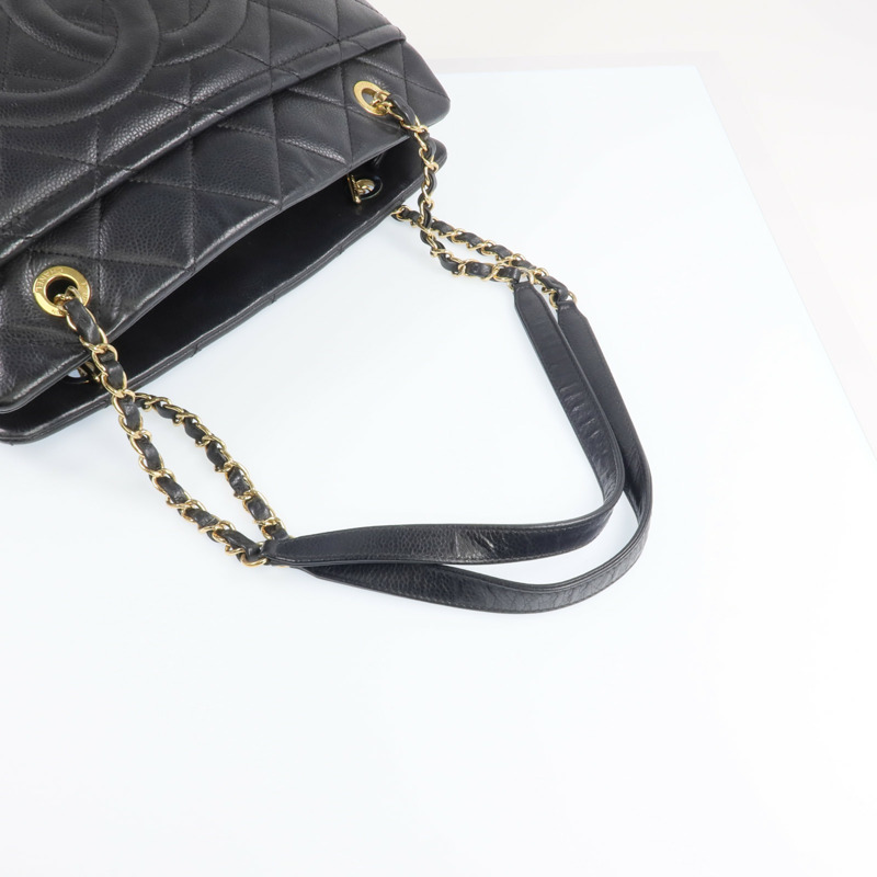 CHANEL 牛皮皮革Tote Bag金扣手挽袋-7