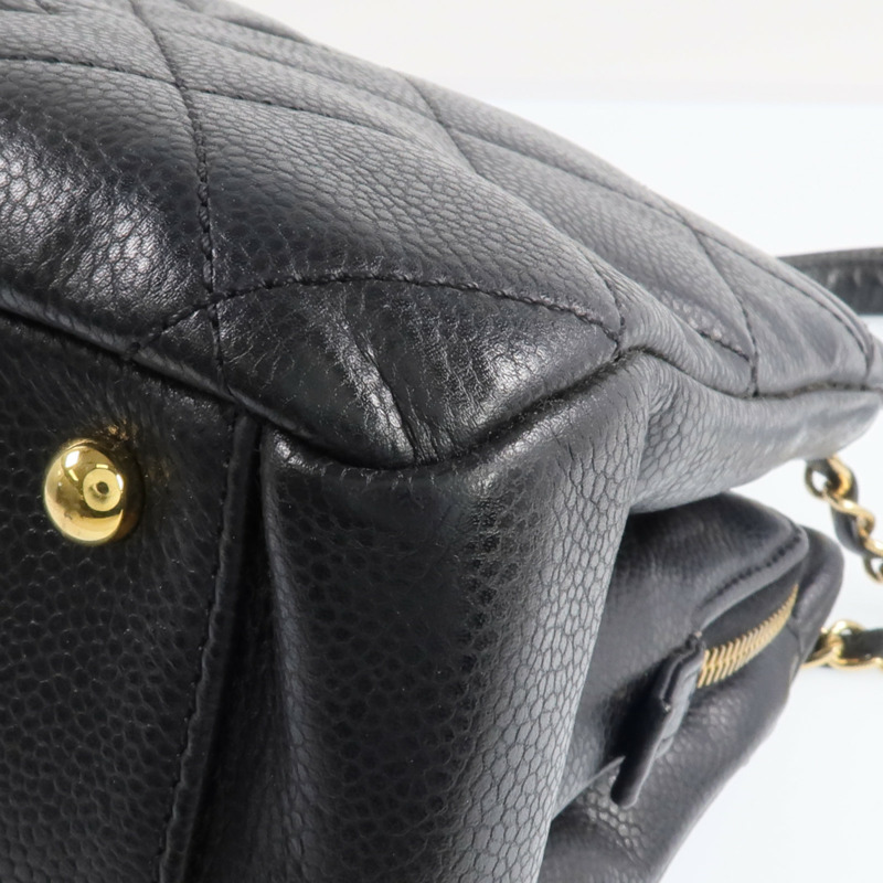 CHANEL 牛皮皮革Tote Bag金扣手挽袋-8