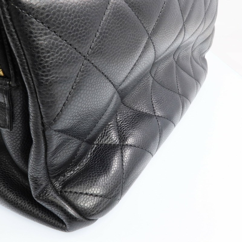 CHANEL 牛皮皮革Tote Bag金扣手挽袋-13