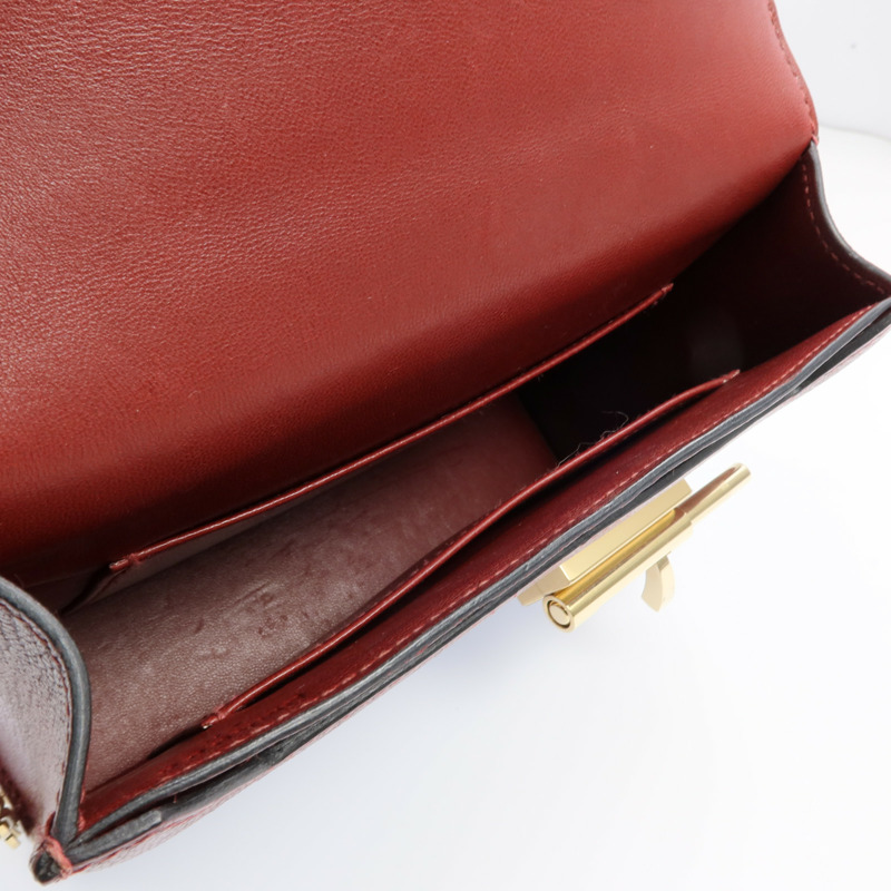 HERMES Chevre皮革Mini Verrou金扣鏈帶肩背袋Rough H-4