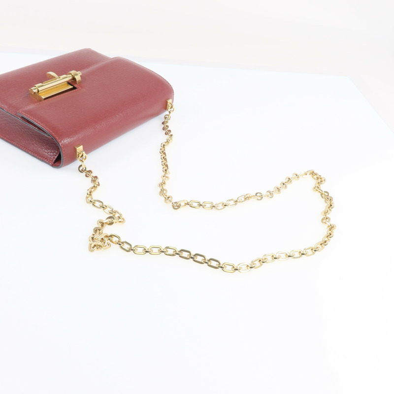 HERMES Chevre皮革Mini Verrou金扣鏈帶肩背袋Rough H-7