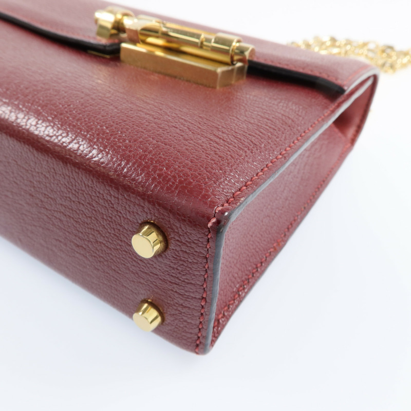HERMES Chevre皮革Mini Verrou金扣鏈帶肩背袋Rough H-9