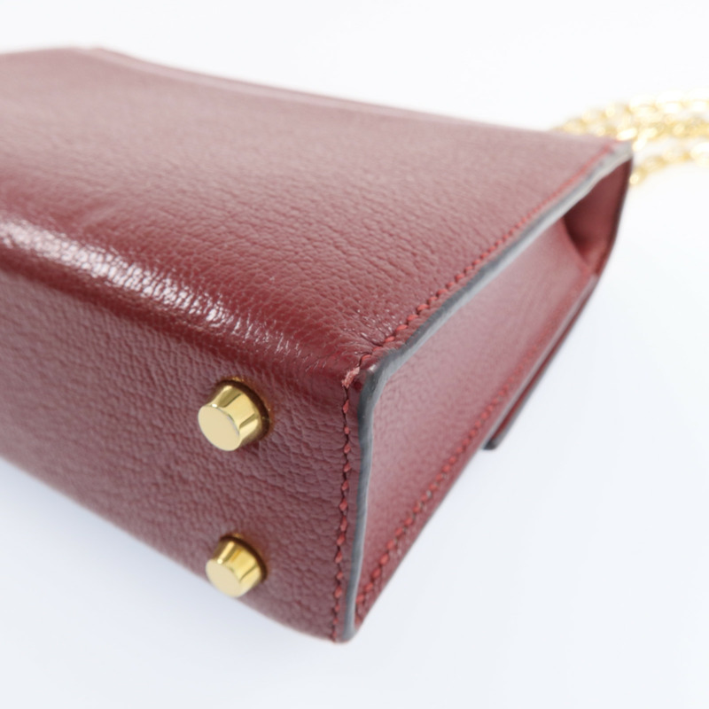 HERMES Chevre皮革Mini Verrou金扣鏈帶肩背袋Rough H-11