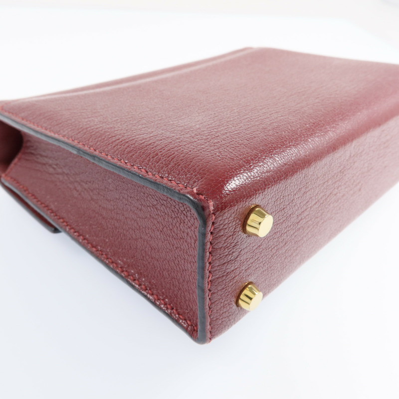 HERMES Chevre皮革Mini Verrou金扣鏈帶肩背袋Rough H-13