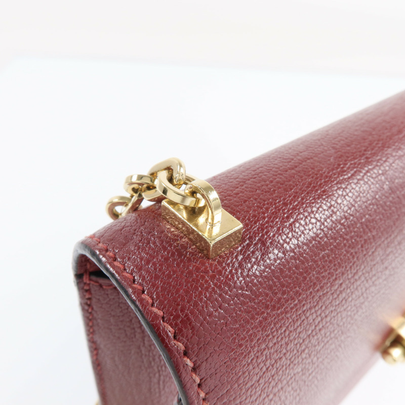 HERMES Chevre皮革Mini Verrou金扣鏈帶肩背袋Rough H-15