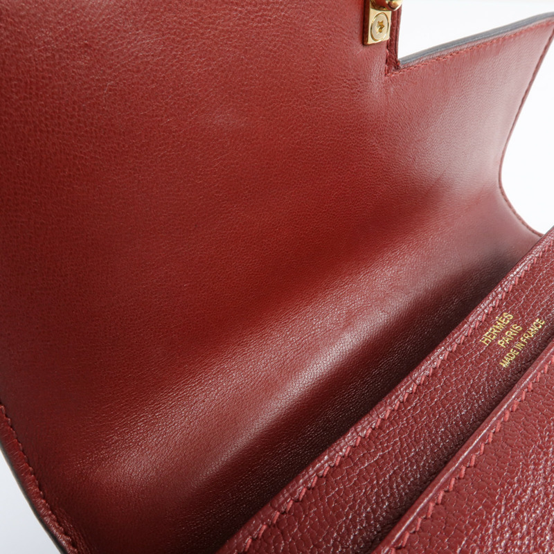 HERMES Chevre皮革Mini Verrou金扣鏈帶肩背袋Rough H-16