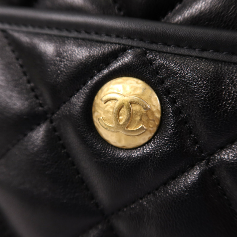 CHANEL 羊皮皮革Tote Bag金扣手挽袋-14