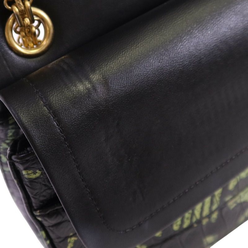 CHANEL 牛皮皮革2.55 Graffiti Reissue金扣鏈帶肩背袋-16