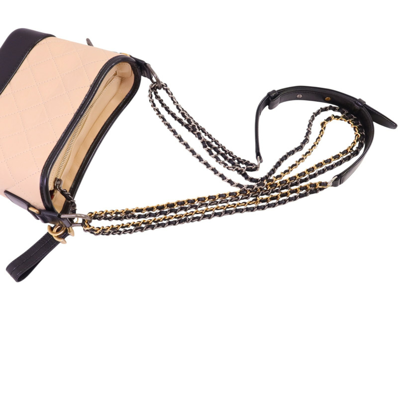 CHANEL 牛皮皮革Gabrielle Small金扣鏈帶肩背袋-7
