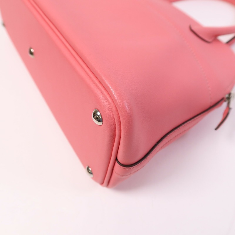 HERMES Swift皮革Bolide 27銀扣手挽肩背兩用袋Rose Azalee-12