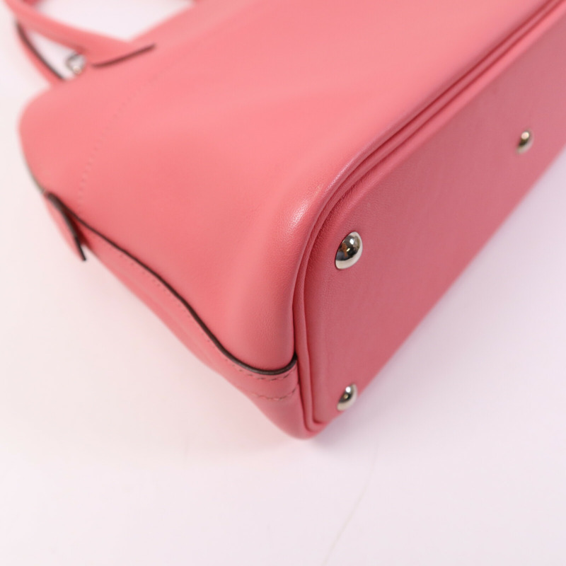 HERMES Swift皮革Bolide 27銀扣手挽肩背兩用袋Rose Azalee-13