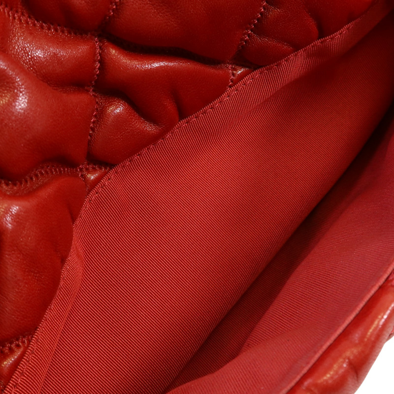 CHANEL 羊皮皮革Chain Shoulder銀扣鏈帶肩背袋-14