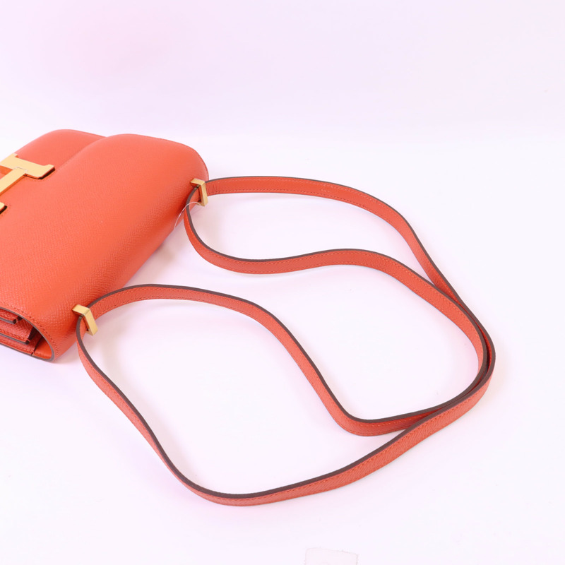 HERMES Epsom皮革Constance Mini金扣肩背袋-9