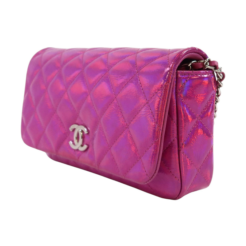 CHANEL 山羊皮革Chain Shoulder銀扣鏈帶肩背袋-2