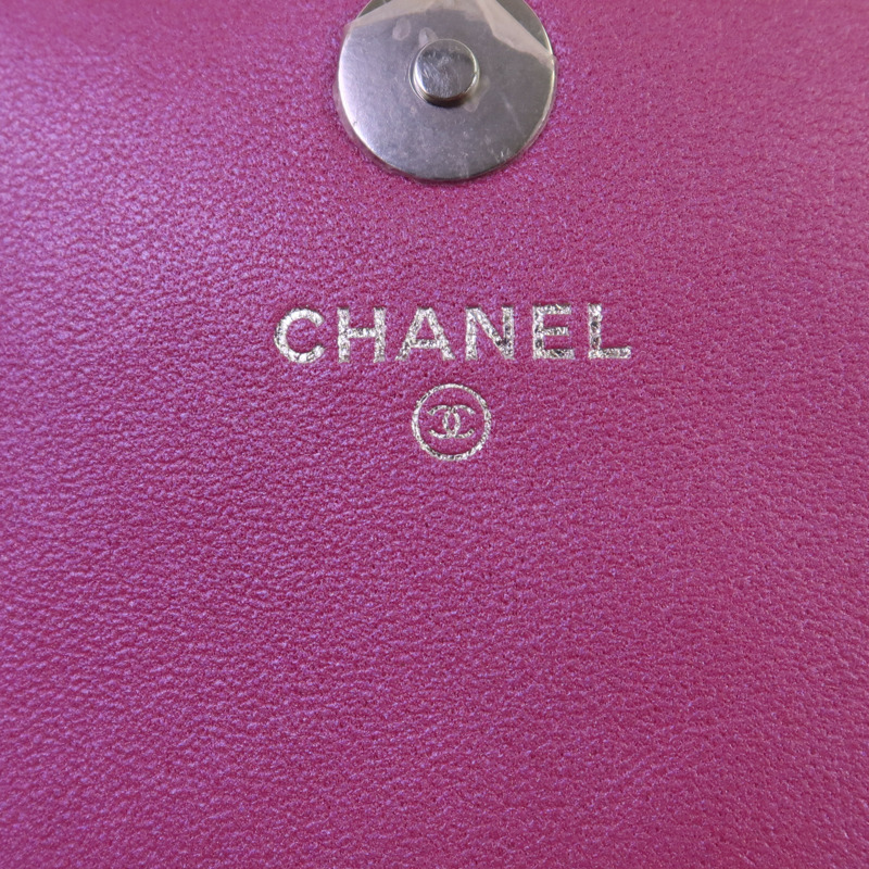 CHANEL 山羊皮革Chain Shoulder銀扣鏈帶肩背袋-5